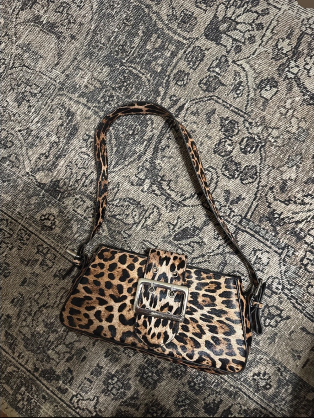 SHEIN Leopard Print Mini Shoulder Bag in Brown and Black